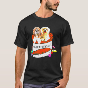 Maltesiska och Shih Tzu Antidepressiv T Shirt