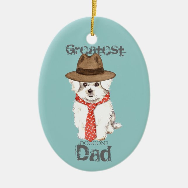 Maltesiska Pappa Ceramic Ornament (Framsidan)