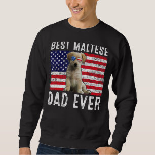Maltesiska Pappa Förenta staterna amerikanska Flag Lång Ärmad Tröja