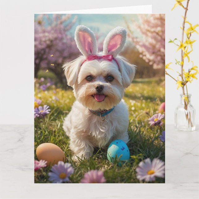 Maltesiska påskägg kort (Gul blomma)