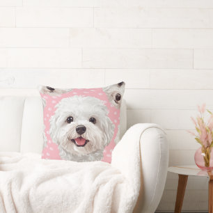 Maltesiska pudel hund mönster kudde