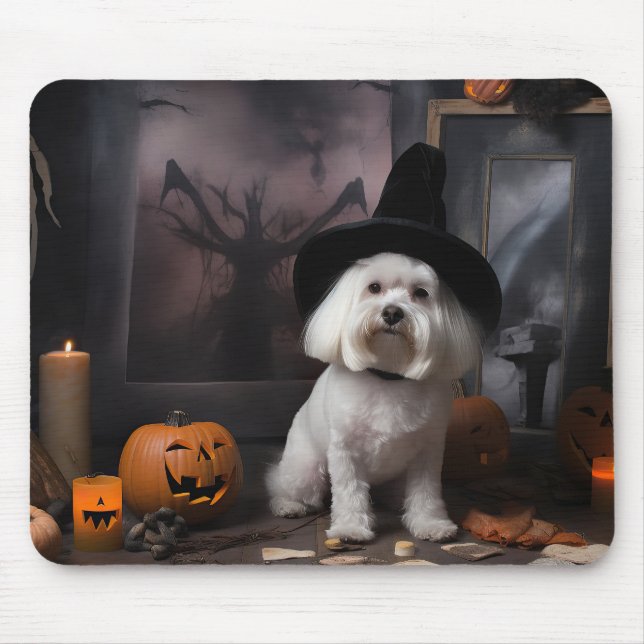 Maltesiska Pumpkins Halloween Scary Musmatta (Framsidan)