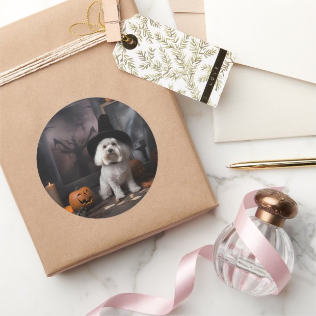 Maltesiska Pumpkins Halloween Scary Runt Klistermärke (Gåvor)