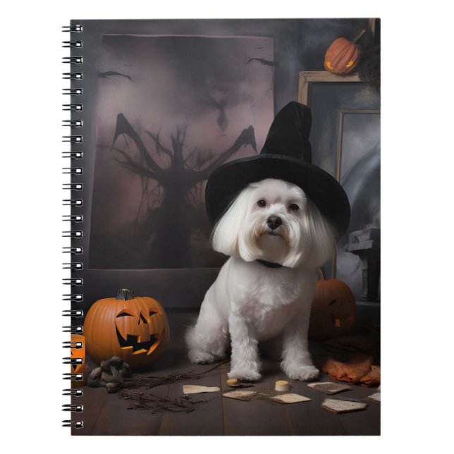 Maltesiska Pumpor Halloween Skräckinjagande Anteckningsbok (Framsidan)