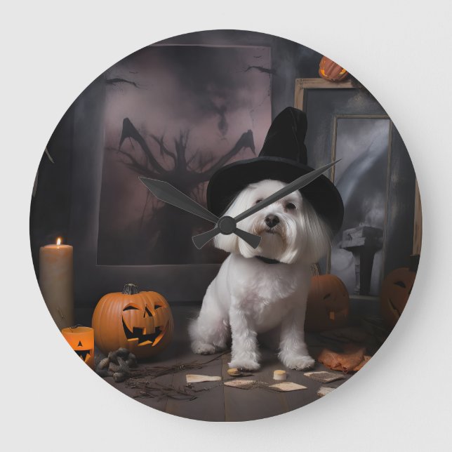 Maltesiska pumpor Halloween skrämmande Stor Klocka (Framsida)