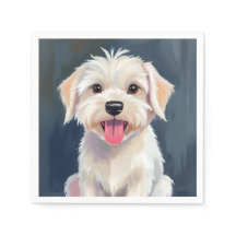 Maltesiska Puppy White Hund Painting