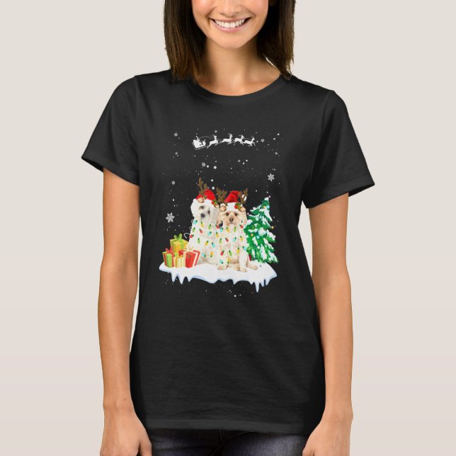 Maltesiska rener Julafton Light jul Ornaments Xm T Shirt (Framsida)