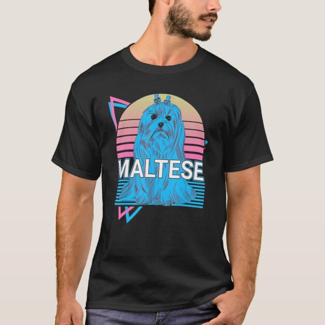 Maltesiska Retro T Shirt (Framsida)