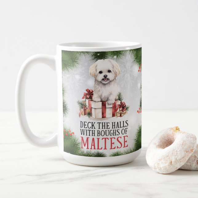 Maltesiska Rolig hund Pun-julkaffet Mugg (Med munk)