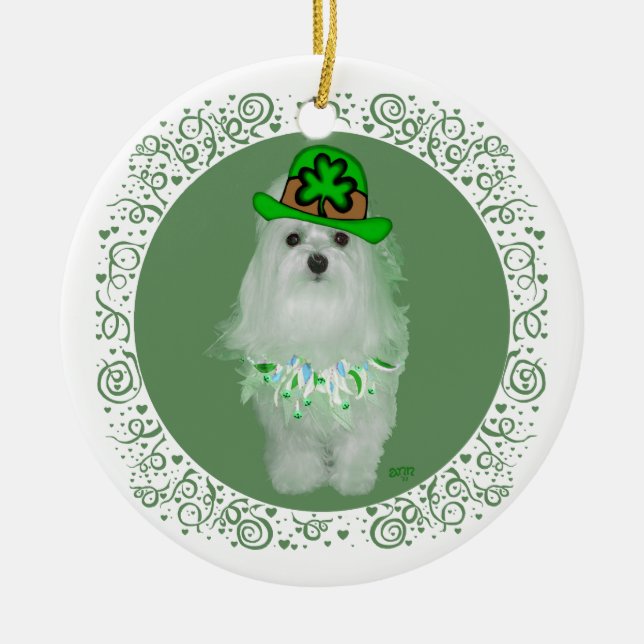Maltesiska St. Patricks dag Julgransprydnad Keramik (Framsidan)