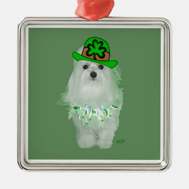 Maltesiska St. Patricks dag Julgransprydnad Metall (Framsidan)