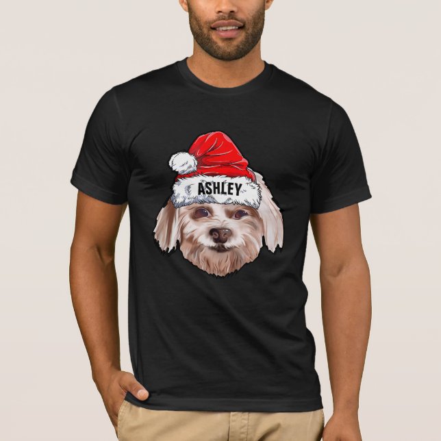 Maltesiska Terrier jul Hat Hund Big T Shirt (Framsida)