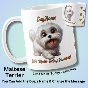 Maltesiska terrier - lägg till Hund Namn, Byt text Kaffemugg
