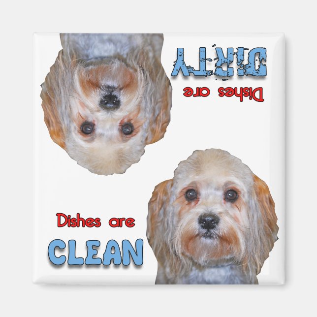 Maltesiska Yorkie Mix Hundälskares Dishwasher Magn Magnet (Framsidan)