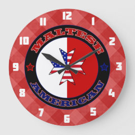 Maltesiskt amerikanskt Kor Ensign Clock Stor Klocka