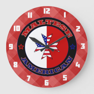 Maltesiskt amerikanskt Kor Ensign Clock Stor Klocka