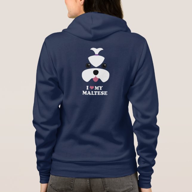 Maltesiskt cutesy ansikte med slogan tröja (Baksida)