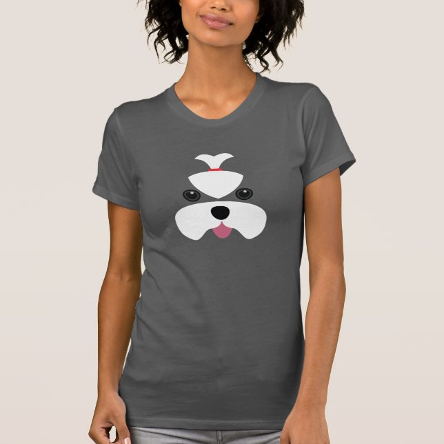 Maltesiskt cutesy ansikte t-shirt (Framsida)