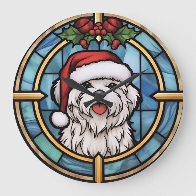 Maltesiskt glasmålade julglas stor klocka (Framsida)