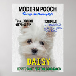 Maltesiskt Terrier Parody Magazine Cover Poster
