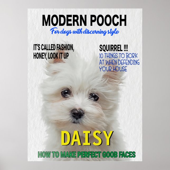 Maltesiskt Terrier Parody Magazine Cover Poster (Framsidan)
