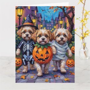 Malti Tzu busar på halloween-kostymer Kort