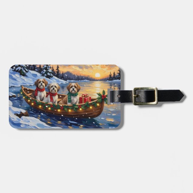 Malti Tzu Christmas Boat Holiday Bagagebricka (Horisontell Framsida)