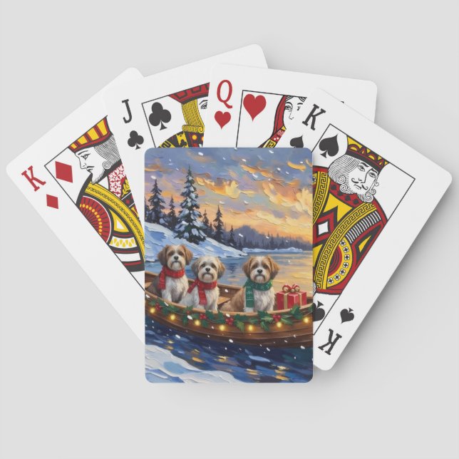 Malti Tzu Christmas Boat Holiday Casinokort (Baksidan)