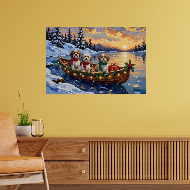 Malti Tzu Christmas Boat Holiday Poster (Vardagsrum 2)