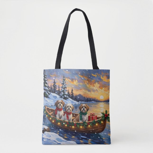 Malti Tzu Christmas Boat Holiday Tygkasse (Framsida)