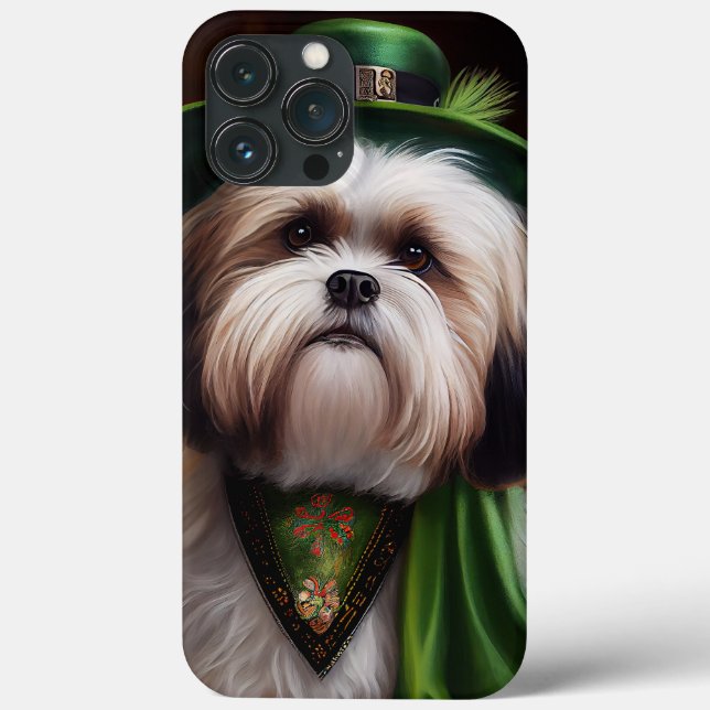 Malti Tzu Hund i St. Patrick Dress (Baksida)