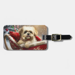 Malti Tzu Hund Jul Festlig Bagagebricka
