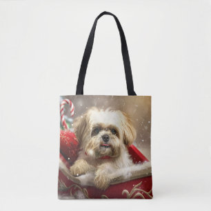 Malti Tzu Hund Jul Festlig Tygkasse