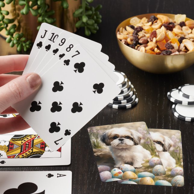 Malti Tzu-Hund med Påskägg Helgdag Casinokort (På plats)