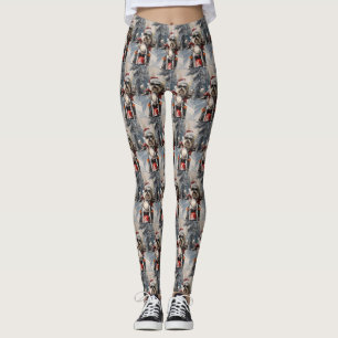 Malti Tzu Hund Riding Motorcykel jul Leggings