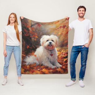 Malti Tzu i Höst löv Fall Inspire Fleecefilt