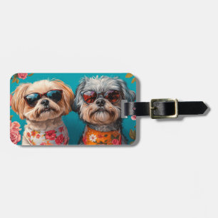 Malti Tzu med Heart Ro Valentine Day Bagagebricka