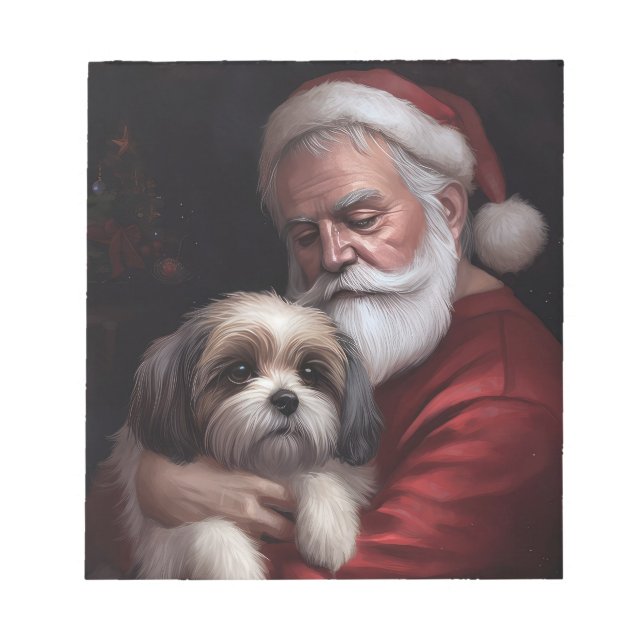 Malti Tzu med Tomte Festlig jul Anteckningsblock (Framsida)