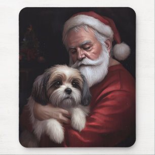 Malti Tzu med tomte festlig jul Musmatta