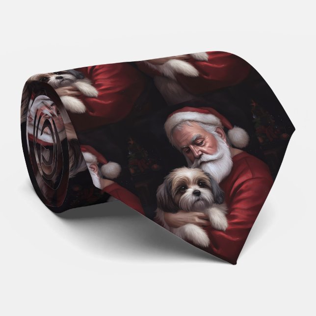 Malti Tzu med Tomte Festlig jul Slips (Rullad)