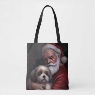 Malti Tzu med tomte festlig jul Tygkasse