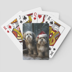Malti tzu Snöig släde juldekoration  Casinokort