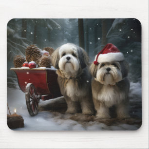 Malti tzu Snöig släde juldekoration Musmatta