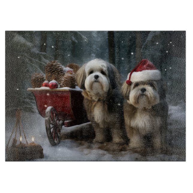 Malti tzu Snowy Sleigh-juldekretet (Framsidan)