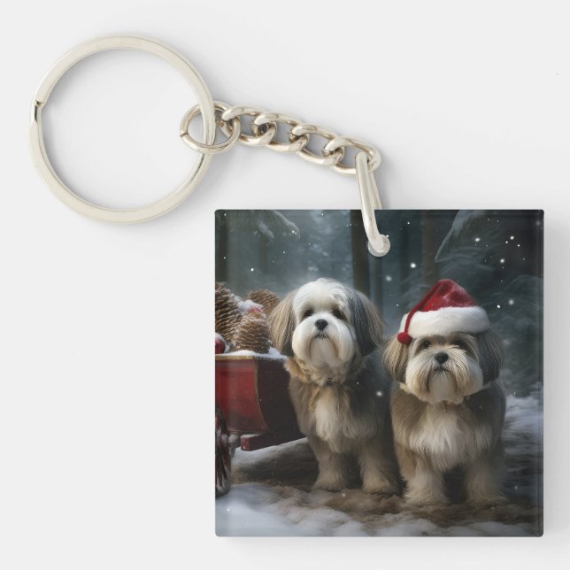 Malti tzu Snowy Sleigh-juldekretet (Framsidan)
