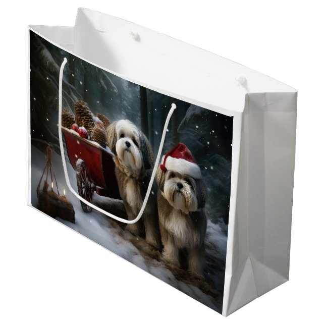 Malti tzu Snowy Sleigh-juldekretet (Framsidan Vinklad)