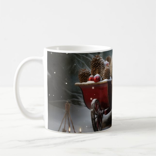 Malti tzu Snowy Sleigh-juldekretet Kaffemugg (Vänster)