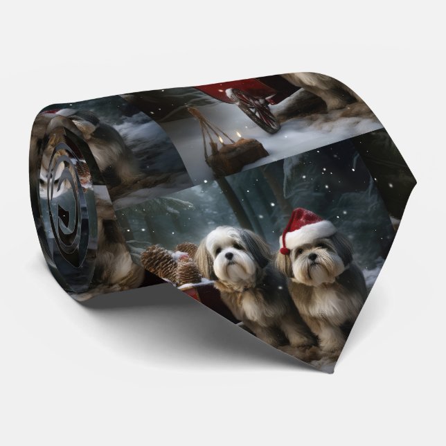 Malti tzu Snowy Sleigh-juldekretet Slips (Rullad)