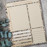 Måltider för daglig utskrift av leopard för att gö anteckningsblock<br><div class="desc">Personlig Daily Planner i gräddsvart och brunt leopard skriver ut med avsnitt som du kan göra lista,  anteckningar,  måltider och avtalade tider eller påminnelser om. Det här rivna anteckningsblocket skrivs ut på varje sida för att vara i 40 dagar.</div>