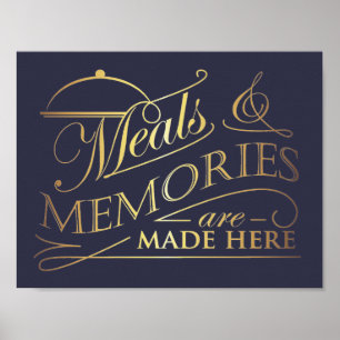Måltider och minnen göras här citerar design poster